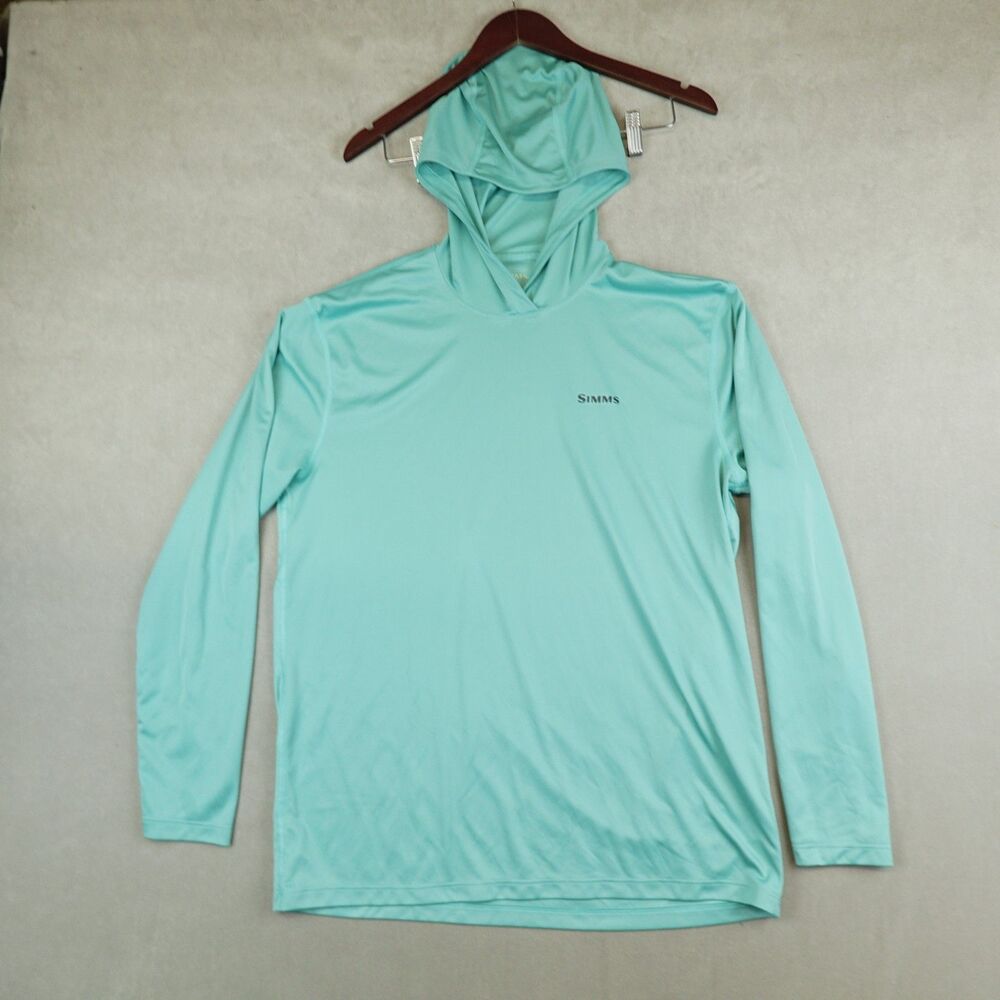 Simms Hoodie Mens Large Blue Fishing Sun Shirt Performance